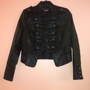 Size Junior L Black Vegan Leather Jacket